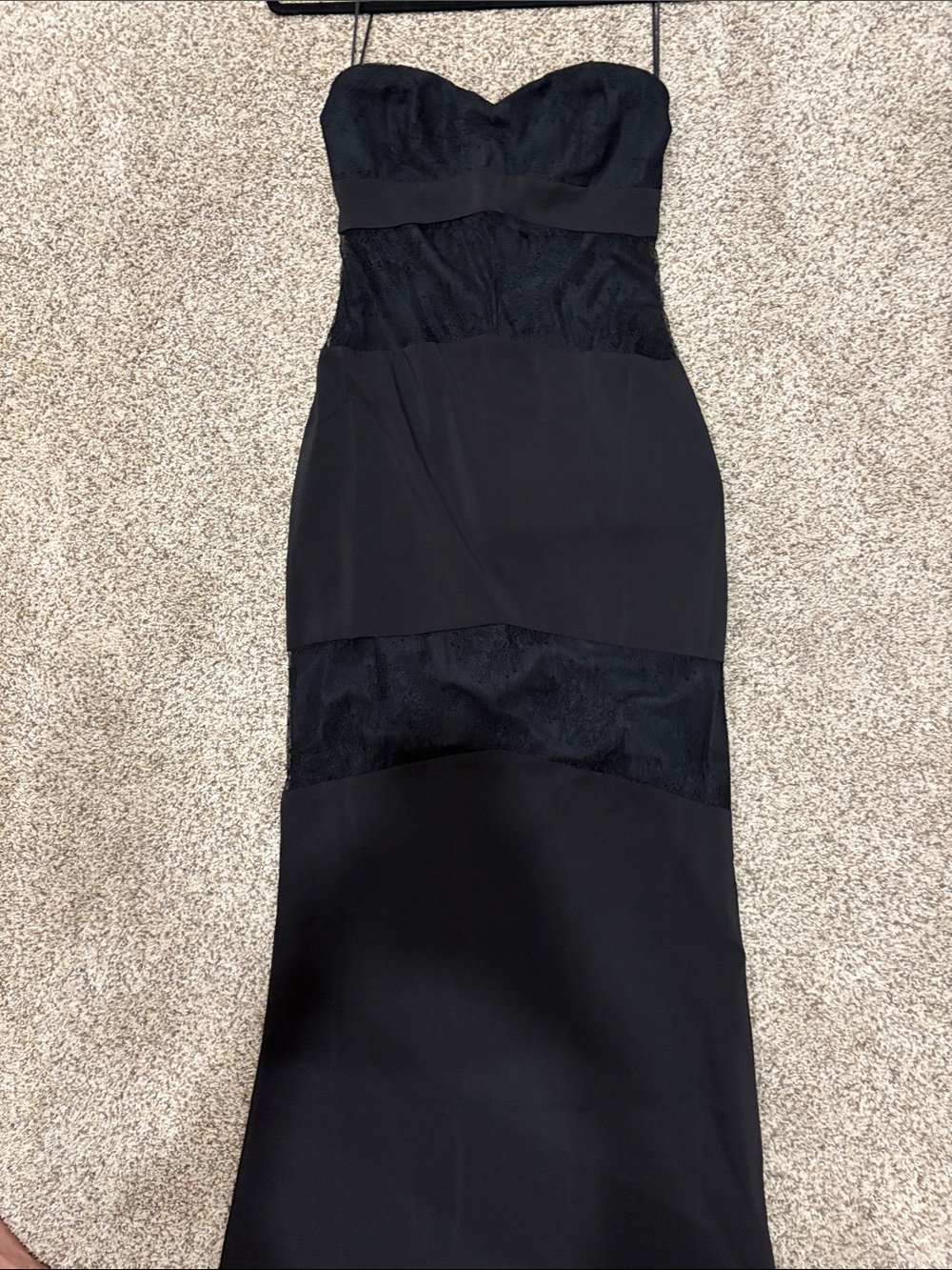 superdown Strapless Black Lace Waist & Thigh Panel Gown - Picture 6 of 8